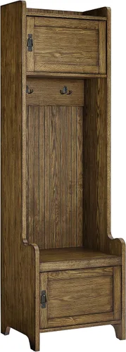 Vista 14 de Crosley Furniture Fremont - Árbol de pasillo con armarios de almacenamiento y ganchos para colgar percheros, color blanco envejecido