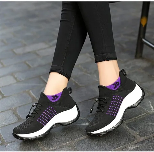 Vista 5 de Ortho - Zapatos deportivos elásticos para mujer ComforthoFit Cloud Pro ergonómicos para aliviar el dolor, para correr, ligeros, tenis