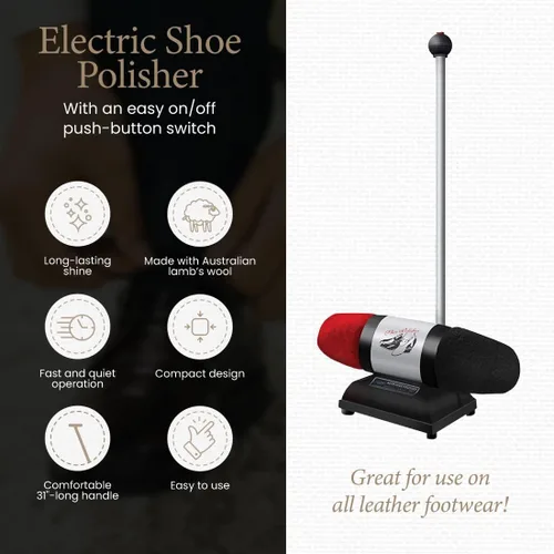 Vista 4 de Moneysworth & Best Pulidor eléctrico de zapatos, pulidor de zapatos de doble amortiguación para todos los zapatos de cuero, fácil control de botón