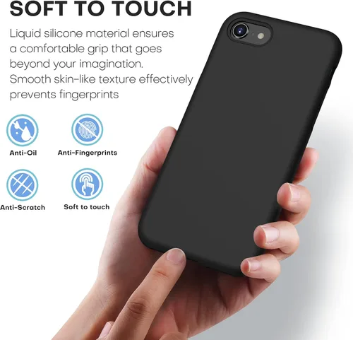 Vista 6 de CellEver Funda de silicona resistente para iPhone SE 2022 (3ª generación)/iPhone SE 2020 (2ª generación)/iPhone 8/7 - Protección militar contra
