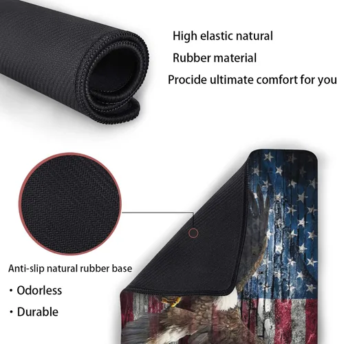 Vista 8 de Tapete de escritorio patriótico, alfombrilla de mouse para juegos de bandera estadounidense, alfombrilla de mouse XXL extendida para oficina Águila