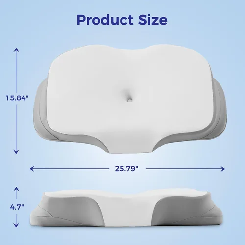 Vista 7 de Almohada cervical cervical para dormir, almohada ergonómica para dormir de lado, almohadas de espuma viscoelástica para aliviar el dolor de cuello