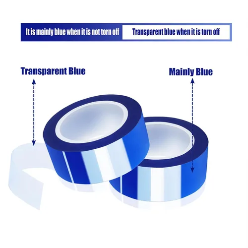 Vista 5 de MEBMIK 2 rollos de 20 mm x 16 m (52 pies) Cinta térmica azul de alta temperatura, cinta resistente al calor, cinta de transferencia de calor