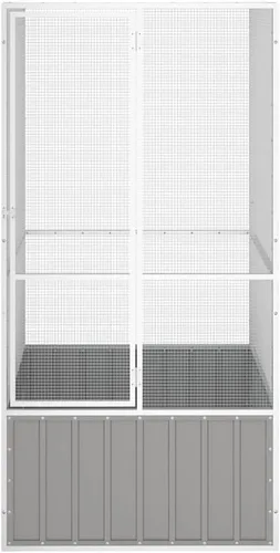 Vista 4 de vidaXL Jaula para pájaros gris 43.7"x42.1"x83.3" acero galvanizado