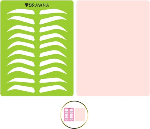 Vista 7 de BRAWNA [Versión mejorada] Plantilla de práctica de cejas con piel de práctica de microblading Plantilla de microblading para tatuaje de cejas