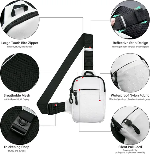 Vista 4 de Long Keeper Mini bolso bandolera Bolso cruzado pequeño impermeable para hombre y mujer, bolso casual para teléfono para viajes, senderismo