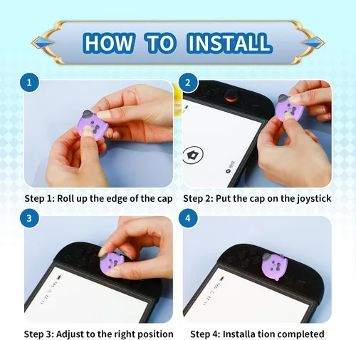 Vista 5 de PERFECTSIGHT Silicone Joycon Thumb Grip Caps, Joystick Cover Compatible with Nintendo Switch/OLED/Switch Lite,4PCS (Candlelight Ghost for NS2)