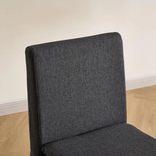 Vista 4 de Juego de 2 sillas de comedor cubiertas de granja, modernas sillas tapizadas para cocina y comedor, cómodas sillas laterales sin brazos con acento