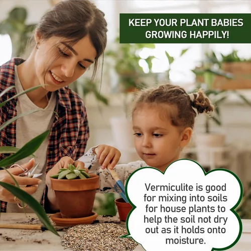 Vista 3 de Vermiculita hortícola de 8 cuartos a granel, vermiculita orgánica para plantas, vermiculita de grado curso para jardinería, plantas