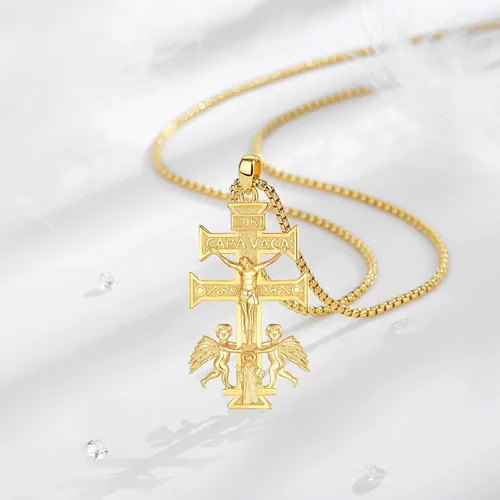 Vista 3 de Vito Collares de Santos de Plata de Ley 925 para Mujeres y Hombres, Colgante de San Miguel/Crucifijo/Caravaca/San Judas/Virgen María, Medalla