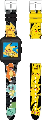 Vista 3 de Pokémon Interactive - Reloj inteligente para niños con pantalla táctil, correas intercambiables de Pikachu y Friends, cámara integrada, alarma
