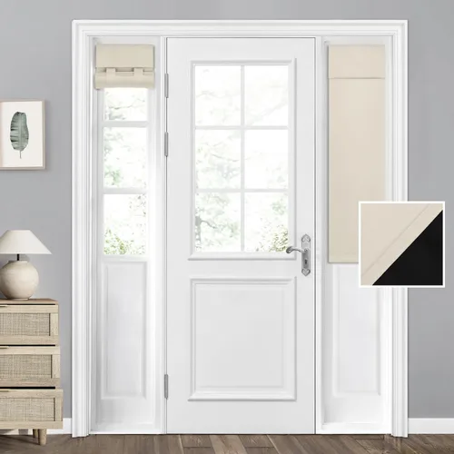 Vista 11 de HOMEIDEAS Cortinas 100% Opacas para Luces Laterales de Puerta Principal, Cubierta de Ventana de Puerta de Aula, Persianas de Privacidad