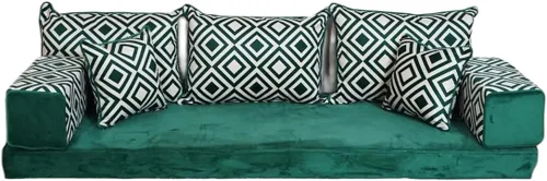 Vista 8 de arabicsofa Sofá de piso turco hecho a mano con almohadas de respaldo, cojines de piso árabes Diwan para sala de estar Negro