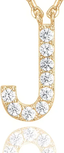 Vista 8 de PAVOI 14K White Gold Plated Cubic Zirconia Initial Necklace Letter Dainty Necklaces for Women