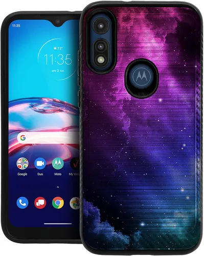 Vista 15 de CasesOnDeck Funda híbrida compatible con Motorola Moto E (2020) / Moto E [Armadura cepillada] Funda protectora delgada contra golpes
