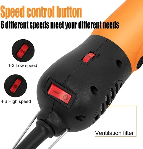 Vista 6 de BEETRO Tijeras eléctricas profesionales de ovejas de 500 W, cortadoras de aseo de animales para ovejas, cabras alpacas y más, 6 velocidades de corte