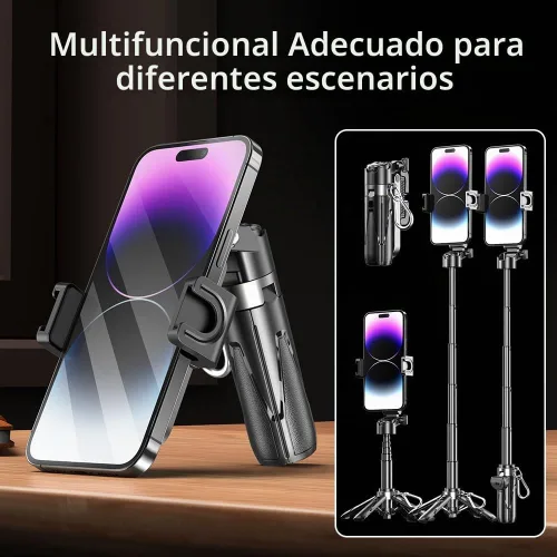 Vista 3 de TINKSEN - Trípode extensible para selfie stick de 16 pulgadas, equipado con control remoto inalámbrico, soporte giratorio de 360°, diseño ABS ligero