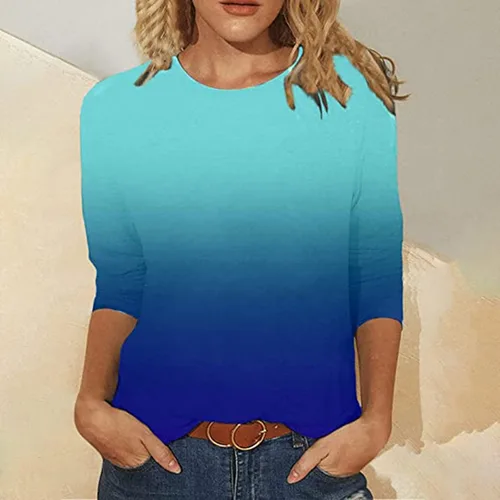 Vista 2 de Blusa de trabajo de gasa con cuello en V y mangas con puños para mujer, talla grande, ajuste holgado
