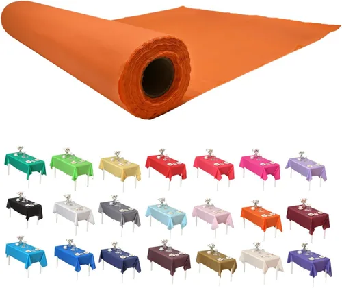 Vista 62 de Rollo de plástico para cubierta de mesa color verde manzana, 40 pulgadas x 100 pies, rollo de plástico resistente para cubierta de mesa de banquetes