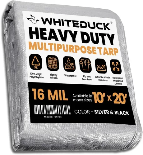 Vista 25 de Whiteduck 8' x 10' Lona de poliéster de alta resistencia de 16 mil, impermeable 100% resistente a los rayos UV, a prueba de desgarros y roturas