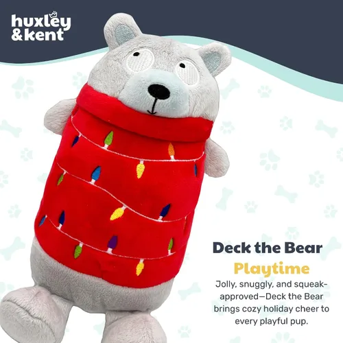 Vista 2 de Huxley & Kent Divertido juguete para perros con chirriante – Juguetes chirriantes de felpa para perros pequeños, medianos y grandes – Animal