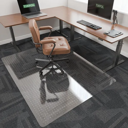 Vista 15 de Chair Mat for Carpet, 36" x 48" Office Chair Mat for Carpeted Floors, Non-Slip Carpet Protector Floor Mat with Grips, Plastic Heavy-Duty Rolling