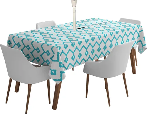 Vista 33 de Mantel cuadrado para interiores y exteriores de 58 x 58 pulgadas, mantel cuadrado impermeable para mesa de patio, manteles de primavera/verano