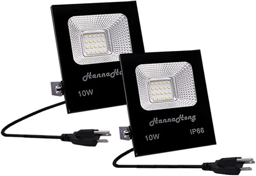 Vista 7 de Luz de inundación LED de 10 W con enchufe, luces de seguridad súper brillantes de 1000 lm, luz de trabajo al aire libre impermeable IP66, foco