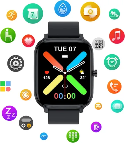 Vista 8 de Reloj inteligente para hombres y mujeres, compatible con iPhone, Samsung, teléfono Android, pantalla táctil completa de 1.83 pulgadas, IP68