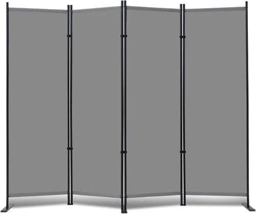 Vista 11 de RANTILA Divisor de habitación de 4 paneles, pantalla de privacidad plegable de 6 pies con pies anchos, partición independiente para separación