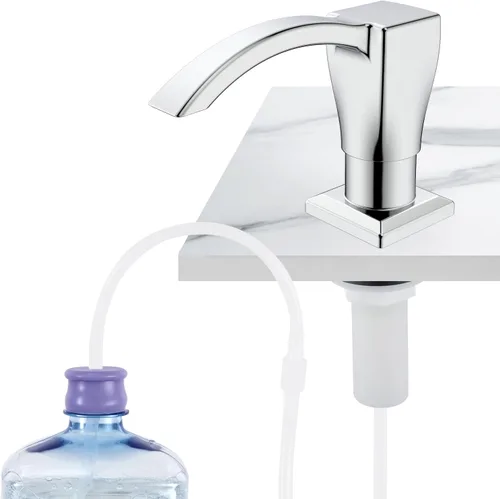 Vista 8 de GAGALIFE - Dispensador de jabón para fregadero de cocina, de níquel cepillado, dispensador de jabón integrado para fregadero de cocina con tubo