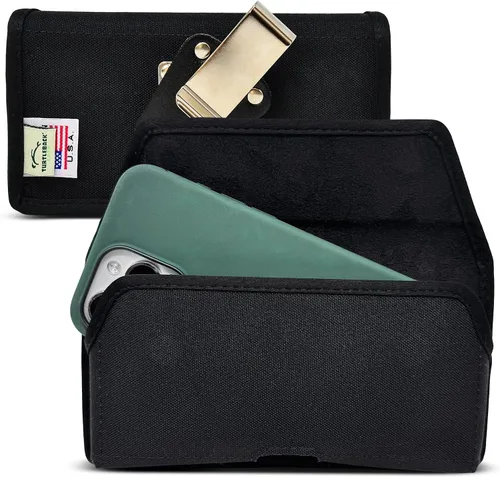 Vista 9 de Turtleback - Funda de piel prémium para iPhone 16 Pro Max, 15 Pro Max, 14 Pro Max, 13 Pro Max, soporte para cinturón de teléfono negro para fundas
