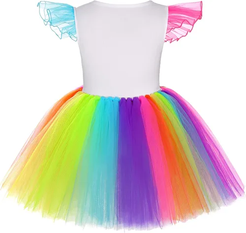 Vista 4 de Soyoekbt Unicorn Costume for Girls Unicorn Tutu Dress LED Light Up With Headband for Halloween Birthday Gift