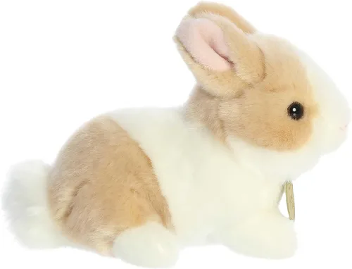 Vista 3 de Aurora Adorable Miyoni Tots Baby Bunny - Detalle realista - Compañerismo apreciado - Jengibre y blanco 7.5 pulgadas