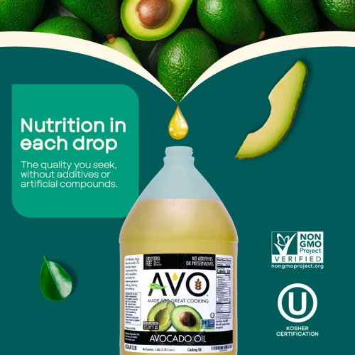 Vista 7 de AVO SIN OGM 100% Aceite de Aguacate, 1 Galón 128 Onzas Líquidas, SIN Conservantes Agregados
