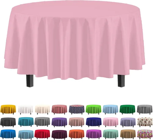 Vista 17 de Party Solids Paquete de 4 manteles de plástico color azul aguamarina, 54 x 108 pulgadas, mantel desechable para fiestas y pícnics
