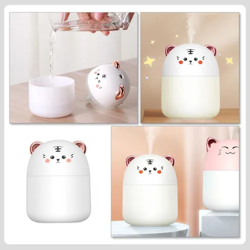 Vista 6 de Mini Cartoon Tiger USB Humidifier for Home Office Portable Compact Mist Sprayer with Quiet Operation Continuous Spray Space-saving Desktop Air