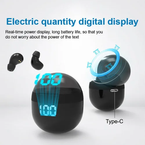 Vista 3 de SK18 Auriculares intrauditivos ultra pequeños inalámbricos invisibles más pequeños auriculares Bluetooth para dormir cómodos con micrófono y aptos