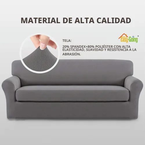 Vista 3 de Easy-Going Funda de Sofá Elástica de Microfibra de 2 Piezas – Cubierta de Sofá Suave y Ajustada de Spandex, Protector de Muebles Lavable con Parte