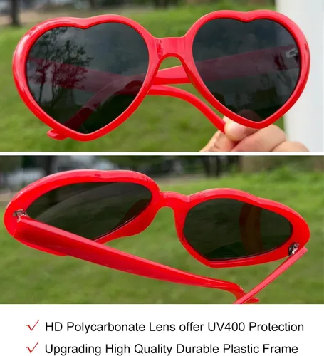 Vista 4 de Armear - Lentes grandes de sol para mujer, diseño retro con forma de corazón UV400