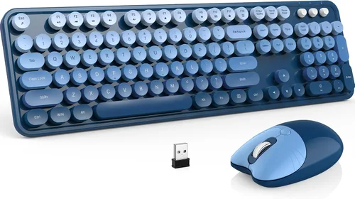 Vista 12 de MOFII Combo de teclado y mouse ergonómicos inalámbricos, teclado curvado dividido con reposamuñecas (comodidad durante todo el día) + mouse óptico