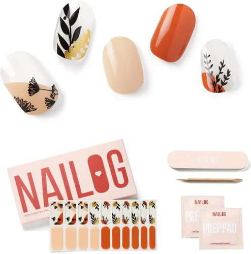 Vista 22 de Tiras de Gel para Uñas Semi Curadas, NAILOG 20 piezas Calcomanías de Uñas de Larga Duración que Funcionan con Cualquier Luz UV, Envolturas con Aurora