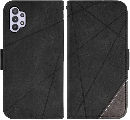 Vista 6 de Asuwish Funda compatible con Samsung Galaxy A32 5G 2021 de 6.5 pulgadas y protector de pantalla de vidrio templado, soporte de tarjeta de cuero