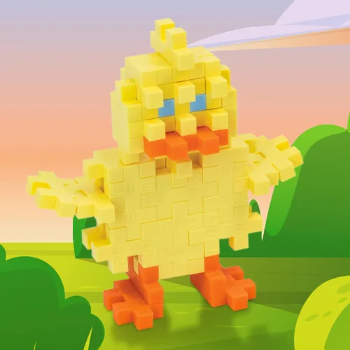 Vista 2 de PLUS PLUS Chick - Juego de bloques de construcción de rompecabezas 3D, mini piezas entrelazadas, actividades divertidas de vacaciones para niños