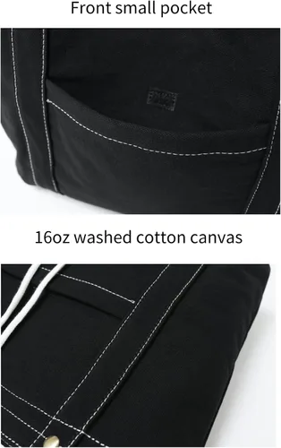 Vista 7 de Jeelow Bolso de mano de lona, bolso de hombro, bolsos cruzados, bolsillos dobles para hombres y mujeres