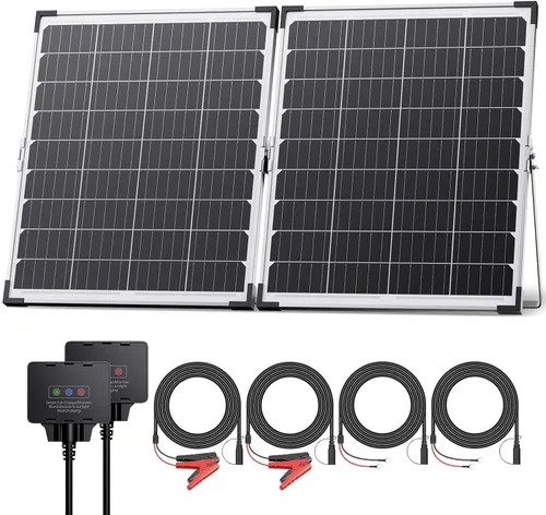 Vista 15 de Mantenedor de batería solar de 7.5 W y cargador de goteo, panel impermeable de 12 V con controlador inteligente IP68, protección contra sobrecarga