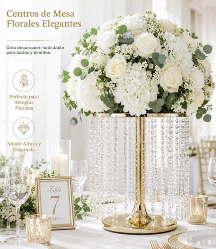 Vista 4 de Efavormart soporte para tarta de 14" de diámetro Soporte para tarta de boda redondo de metal dorado con cristal - 16" de alto