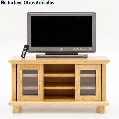 Vista 4 de Televisión en miniatura LED TV 1:12 Odoria con control remoto, accesorios de decoración de casa de muñeca