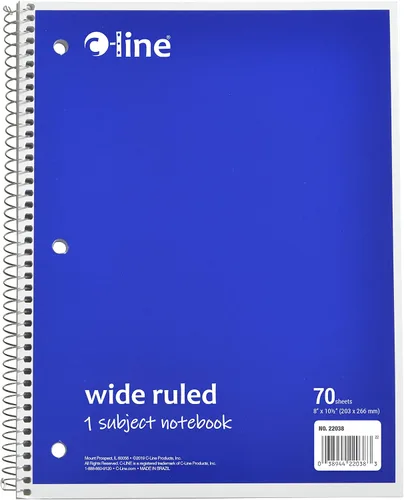 Vista 5 de Cuaderno de 1 materia, rayas anchas, negro, caja de 24 (22041-CT)