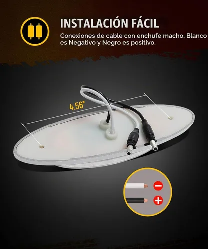 Vista 5 de Partsam 10 luces marcadoras LED de 6.5" [Aprobadas por DOT], Luces de gálibo ovaladas ámbar de 16 LEDs con bisel cromado, Reemplazo de luz Panelite